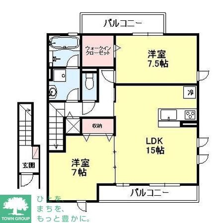 コモレビ大蔵　Ｅの物件間取画像